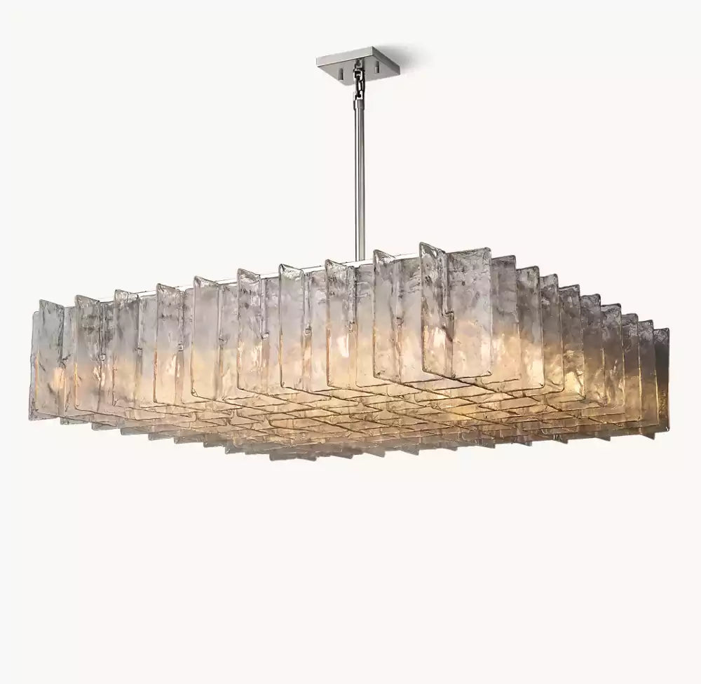 KL Latta Clear Glass Square Chandelier 60"