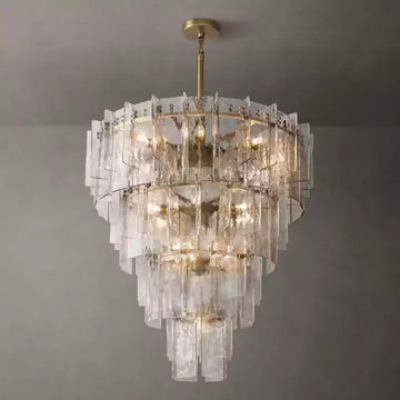 KL Latta Clear Glass Tiered Round Chandelier 47"
