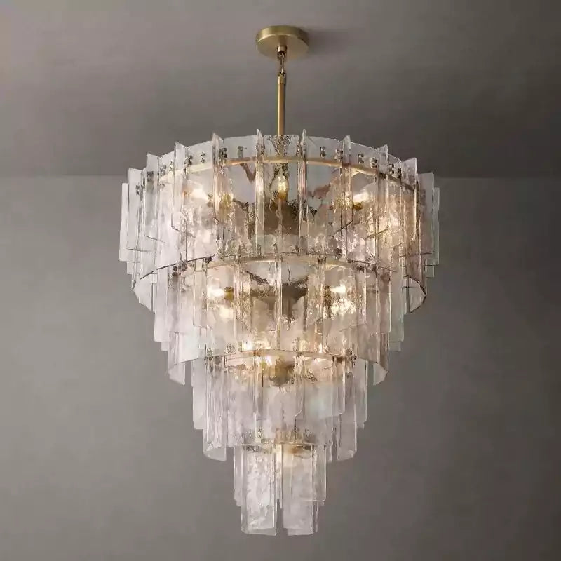 KL Latta Clear Glass Tiered Round Chandelier 47"