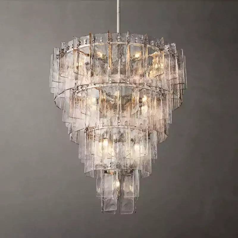 KL Latta Clear Glass Tiered Round Chandelier 47"