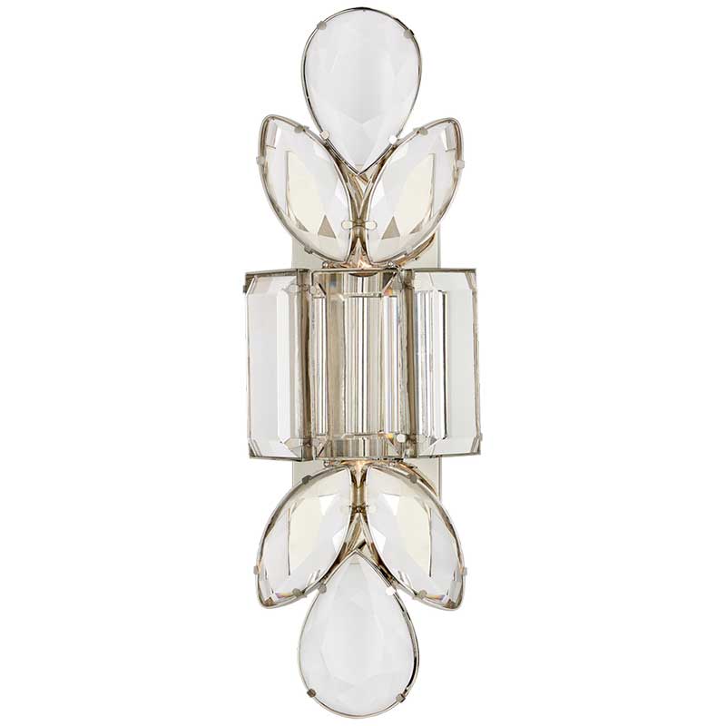 KL Loyd Brass Large Jewelry Crystal Wall Sconce