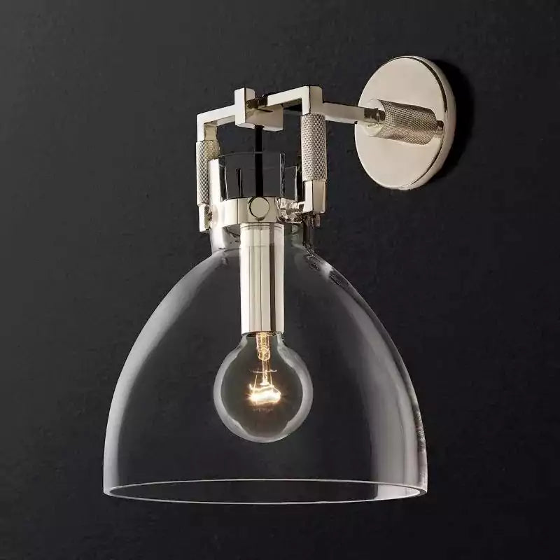 KL Machine Glass Cloche Wall Sconce 10"