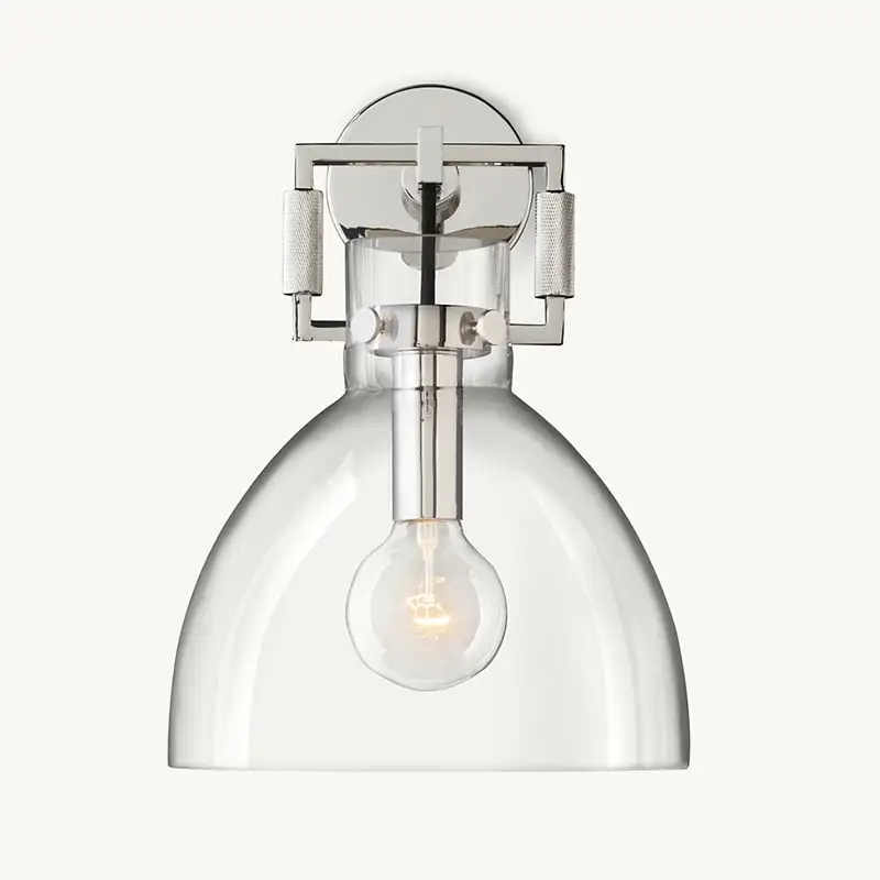 KL Machine Glass Cloche Wall Sconce 10"