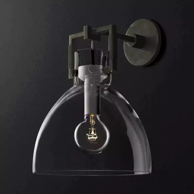 KL Machine Glass Cloche Wall Sconce 10"