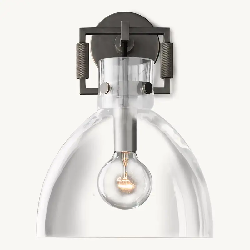 KL Machine Glass Cloche Wall Sconce 10"