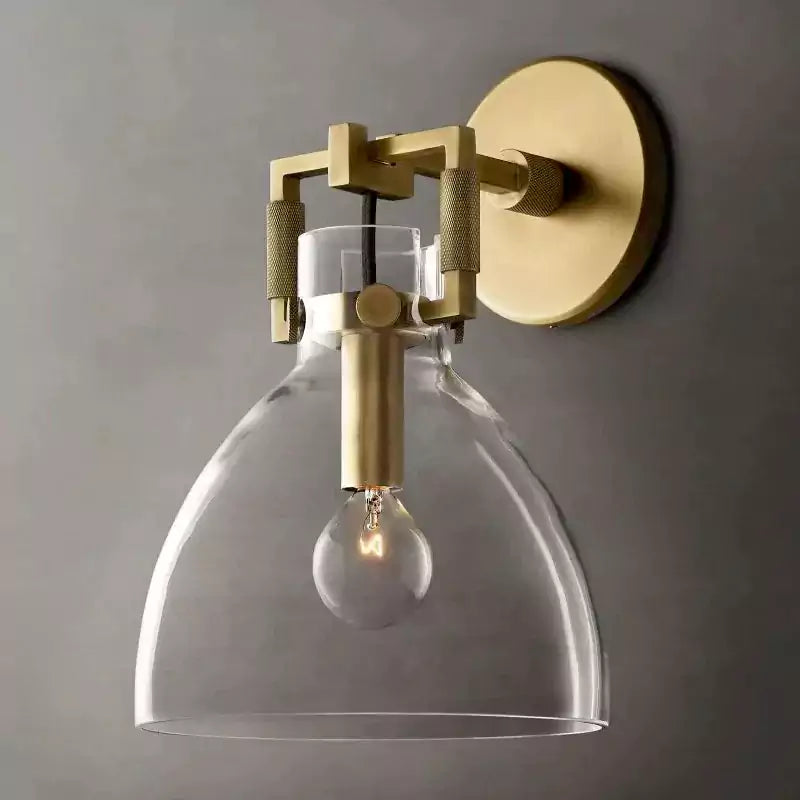 KL Machine Glass Cloche Wall Sconce 8"