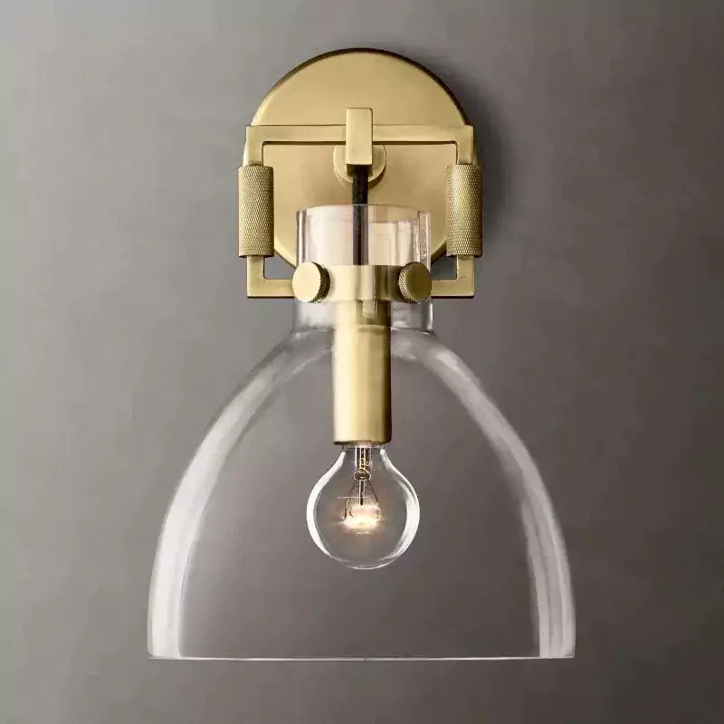 KL Machine Glass Cloche Wall Sconce 8"