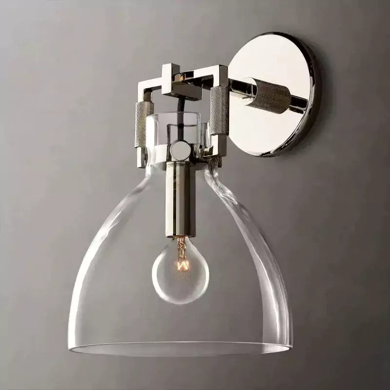 KL Machine Glass Cloche Wall Sconce 8"