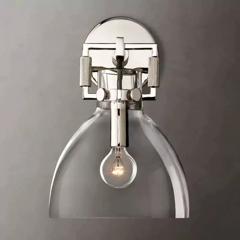 KL Machine Glass Cloche Wall Sconce 8"