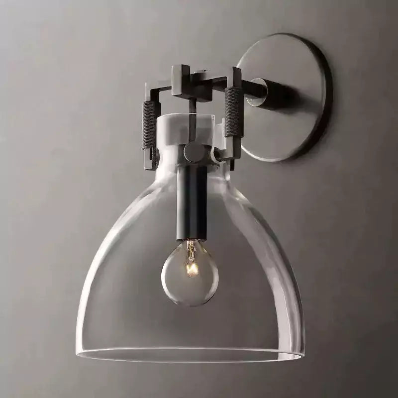 KL Machine Glass Cloche Wall Sconce 8"