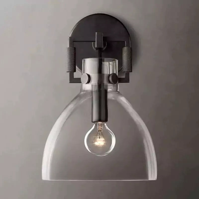 KL Machine Glass Cloche Wall Sconce 8"