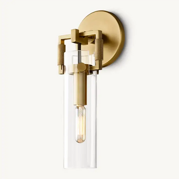 KL Machine Glass Cylinder Sconce 9"