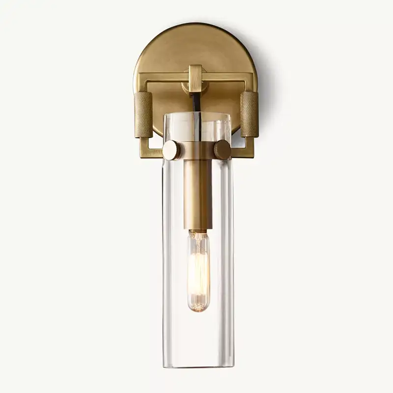 KL Machine Glass Cylinder Sconce 9"