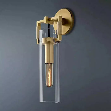 KL Machine Glass Cylinder Wall Sconce 12"