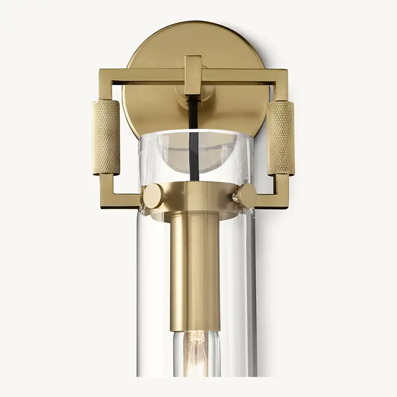KL Machine Glass Cylinder Wall Sconce 12"