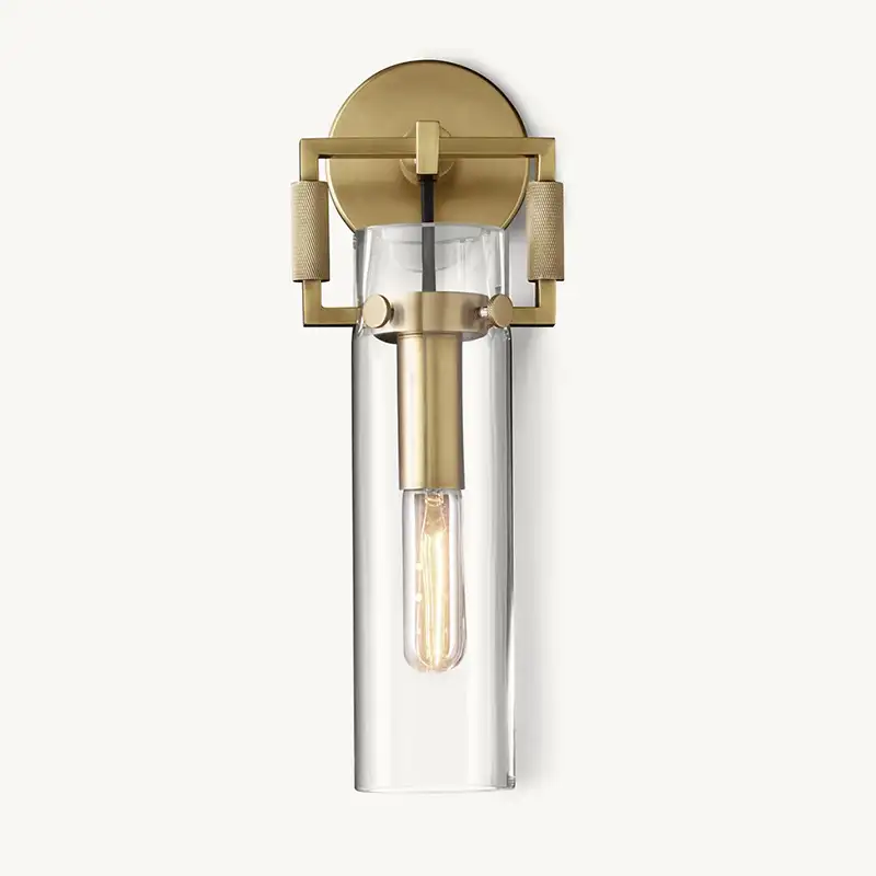 KL Machine Glass Cylinder Wall Sconce 12"