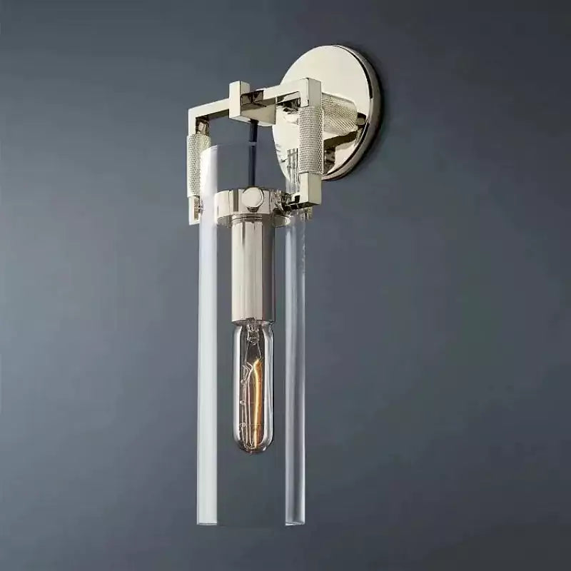 KL Machine Glass Cylinder Wall Sconce 12"
