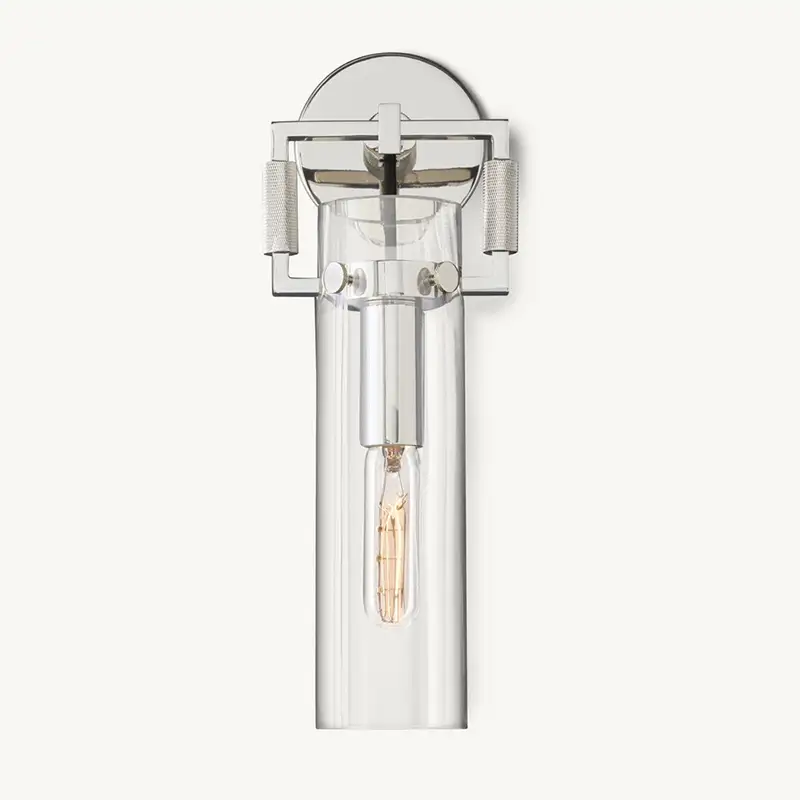 KL Machine Glass Cylinder Wall Sconce 12"