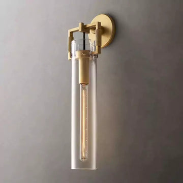 KL Machine Glass Cylinder Wall Sconce 16"