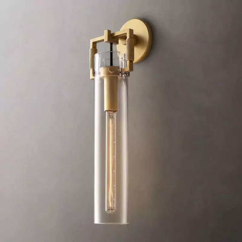 KL Machine Glass Cylinder Wall Sconce 16"