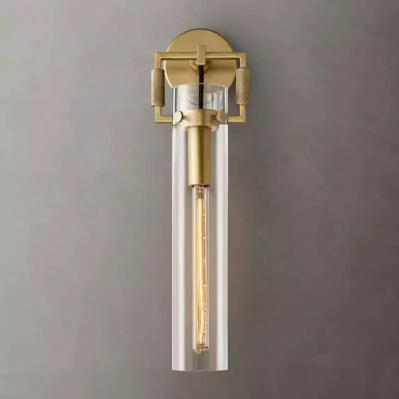 KL Machine Glass Cylinder Wall Sconce 16"