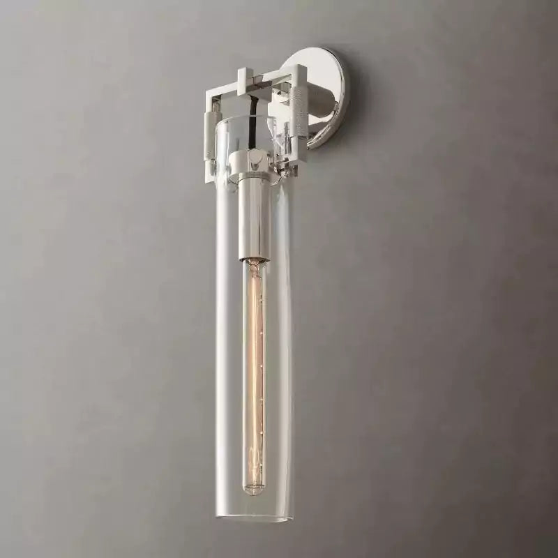 KL Machine Glass Cylinder Wall Sconce 16"