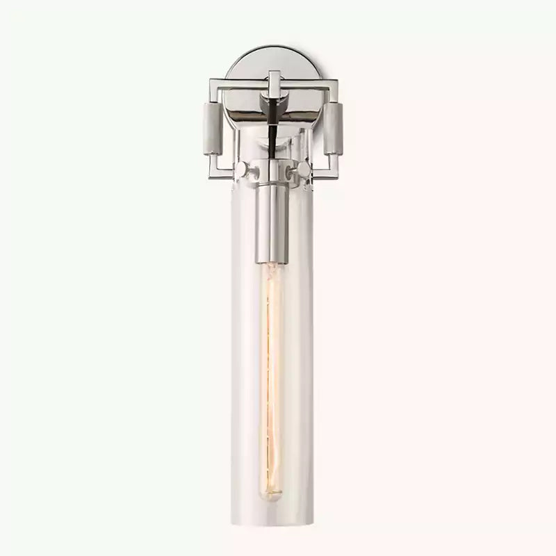 KL Machine Glass Cylinder Wall Sconce 16"