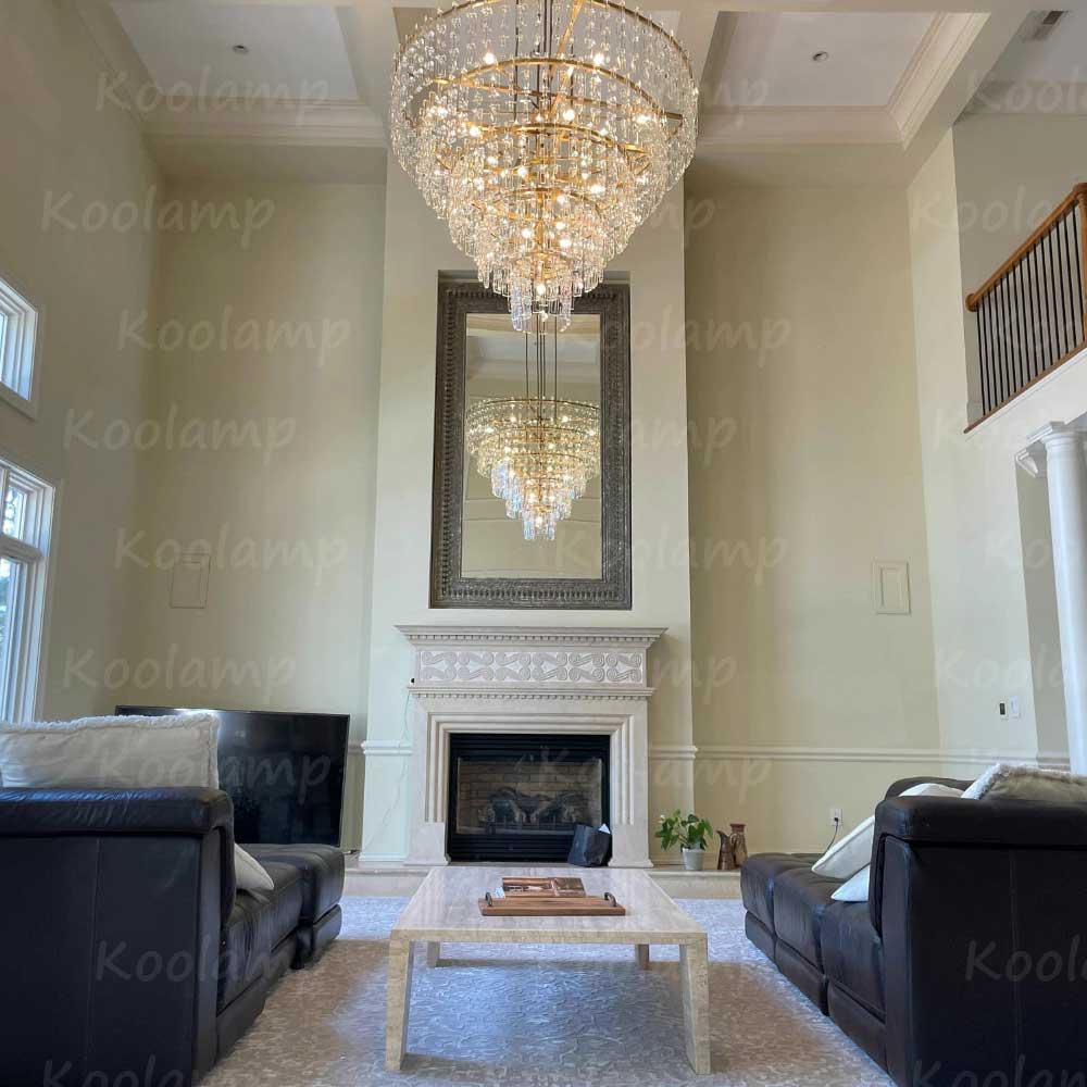 Marignam Crystal Chain Tiered Round Chandelier 60"
