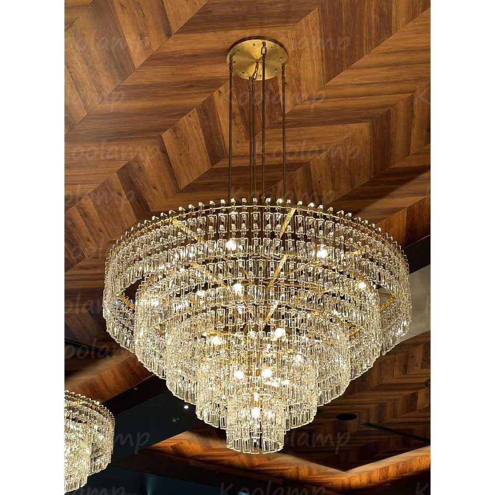 Marignam Crystal Chain Tiered Round Chandelier 60"
