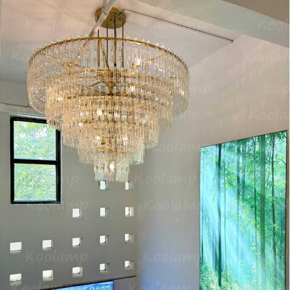 Marignam Crystal Chain Tiered Round Chandelier 60"