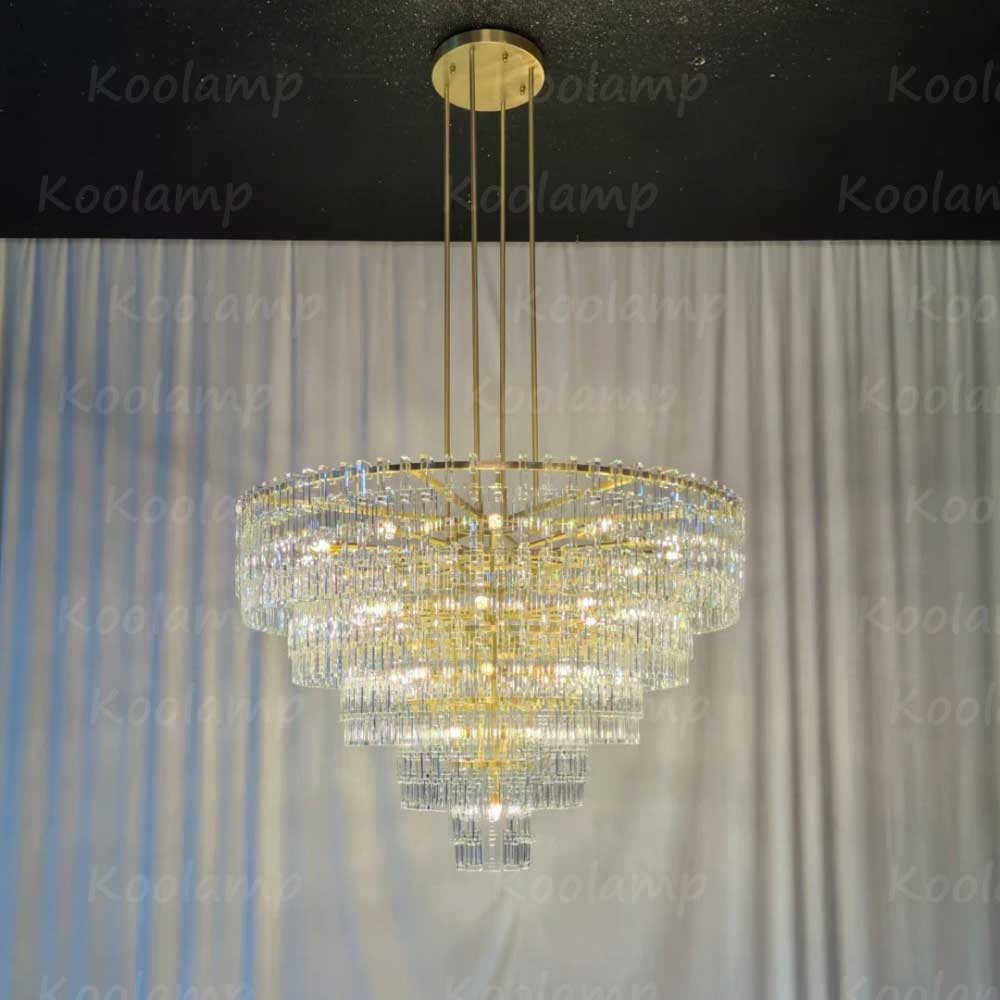 Marignam Crystal Chain Tiered Round Chandelier 60"