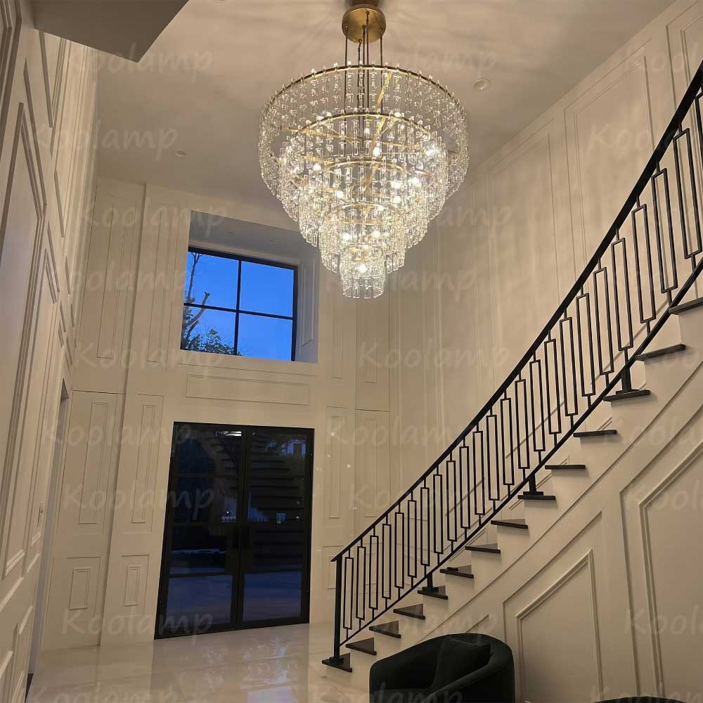 Marignam Crystal Chain Tiered Round Chandelier 60"
