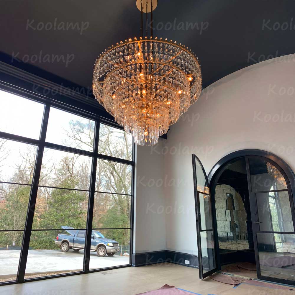 Marignam Crystal Chain Tiered Round Chandelier 60"