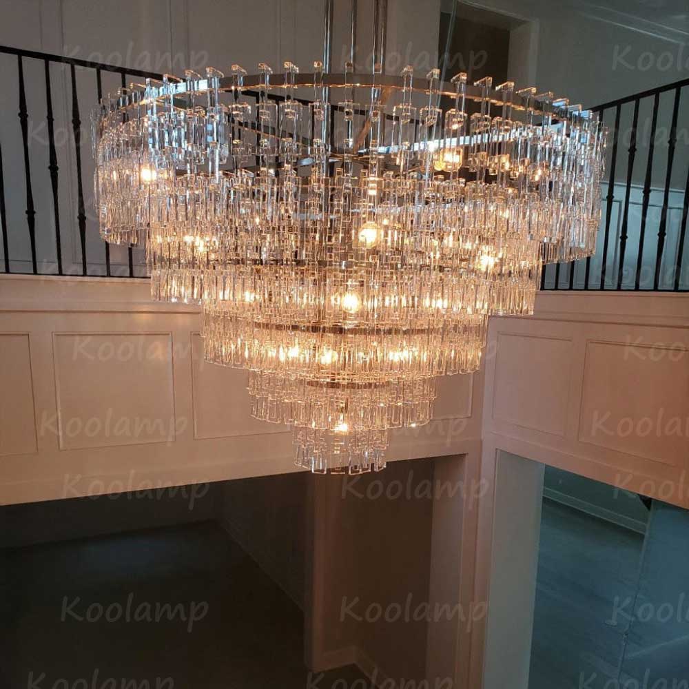 Marignam Crystal Chain Tiered Round Chandelier 60"