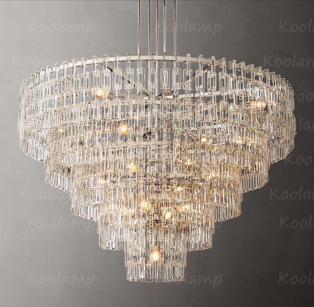 Marignam Crystal Chain Tiered Round Chandelier 60"