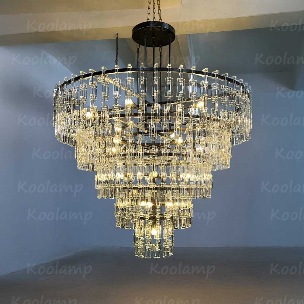 Marignam Crystal Chain Tiered Round Chandelier 60"
