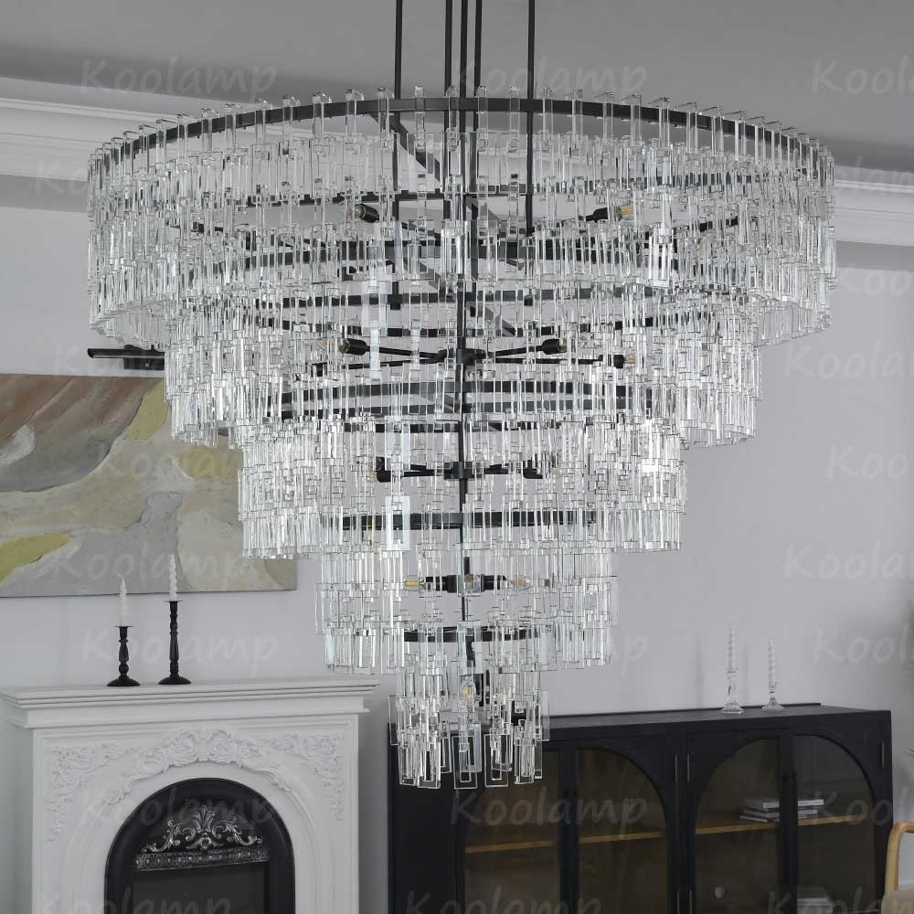 Marignam Crystal Chain Tiered Round Chandelier 60"