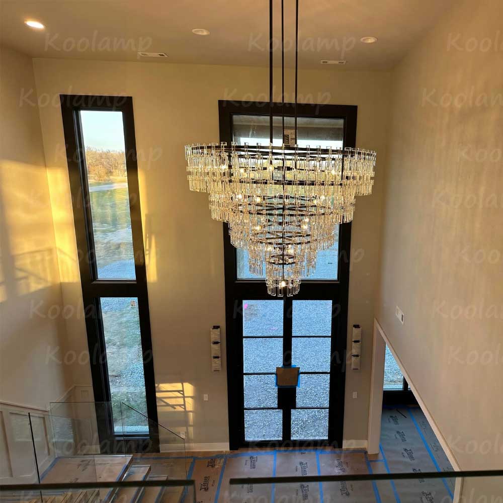Marignam Crystal Chain Tiered Round Chandelier 60"