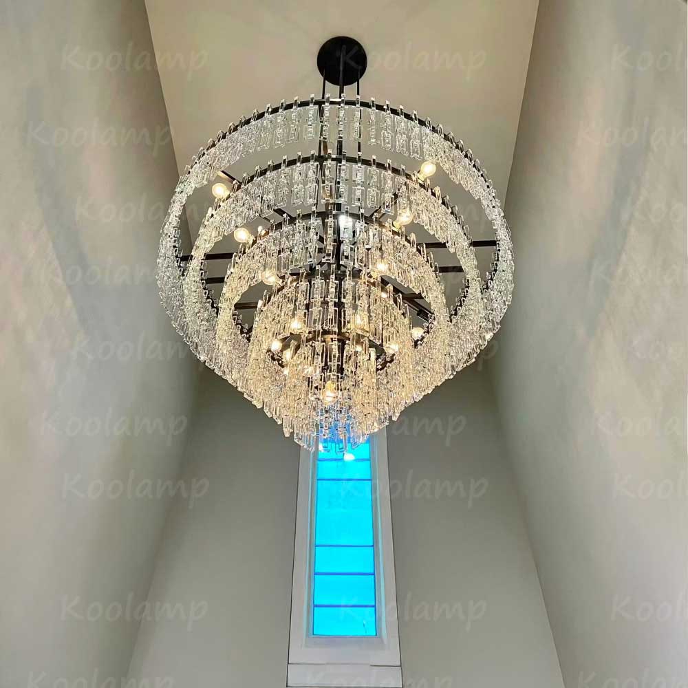Marignam Crystal Chain Tiered Round Chandelier 60"