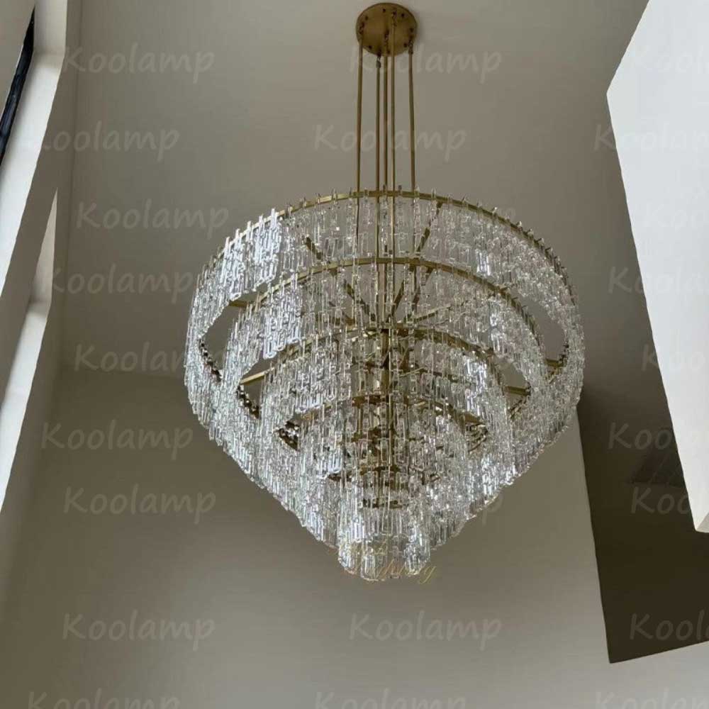 Marignam Crystal Chain Tiered Round Chandelier 60"