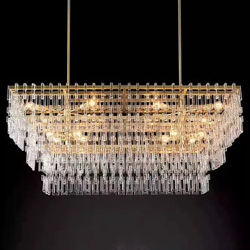 KL Marigno Tiered Rectangular Chandelier 60"