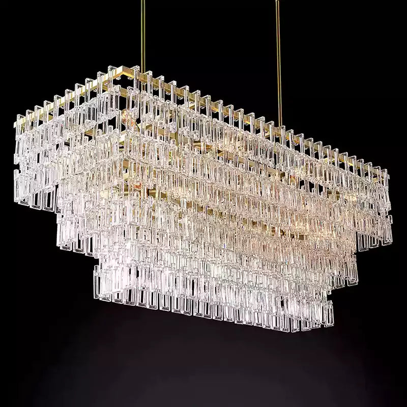 KL Marigno Tiered Rectangular Chandelier 60"