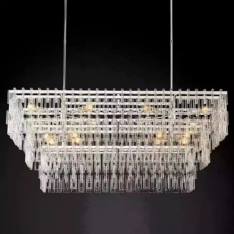 KL Marigno Tiered Rectangular Chandelier 60"