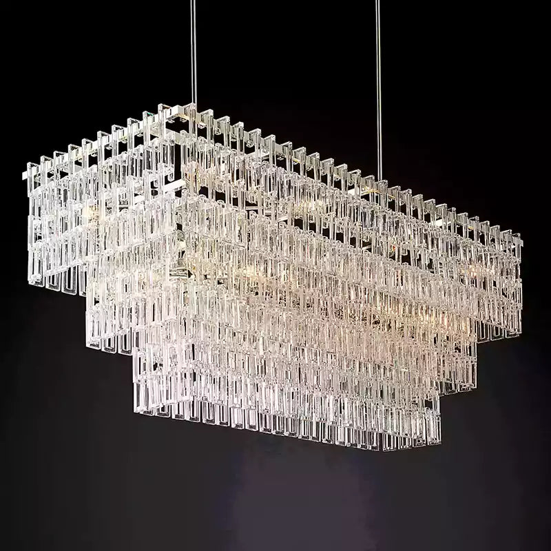 KL Marigno Tiered Rectangular Chandelier 60"
