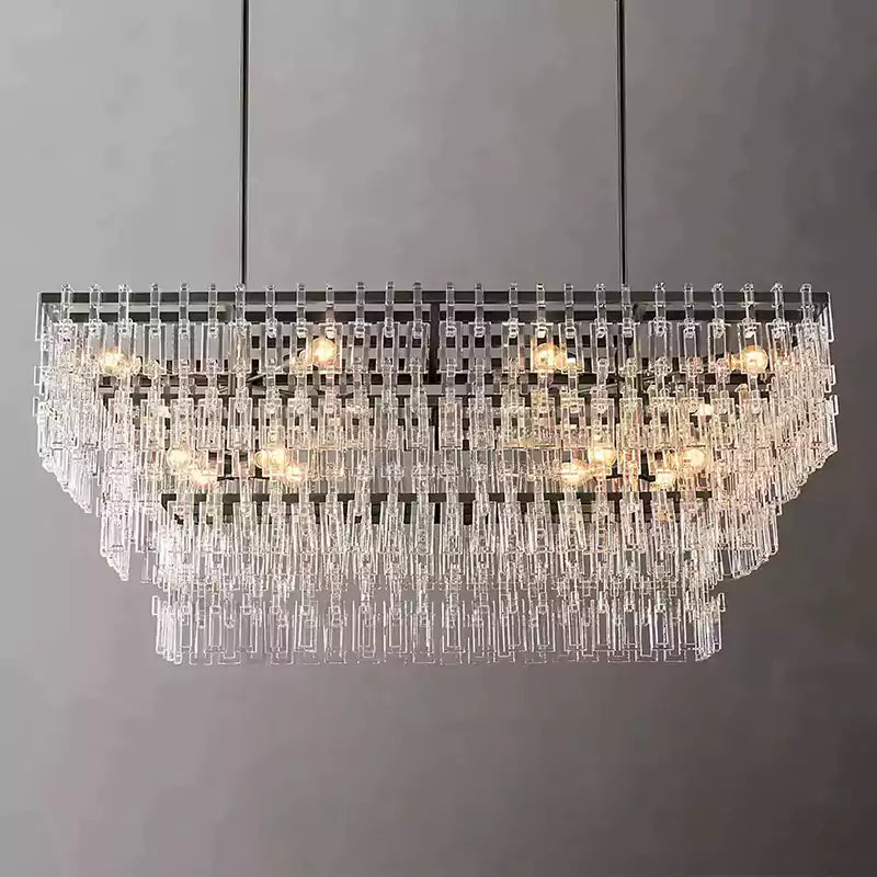 KL Marigno Tiered Rectangular Chandelier 60"
