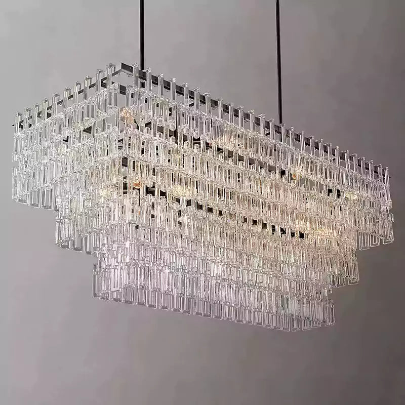 KL Marigno Tiered Rectangular Chandelier 60"