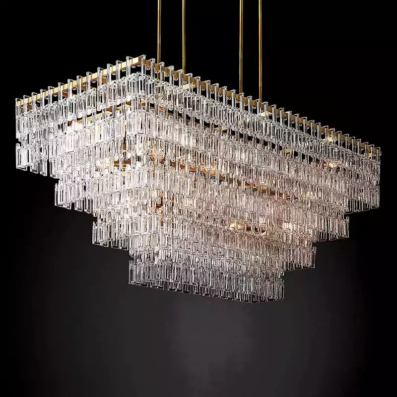KL Marigno Tiered Rectangular Chandelier 72"