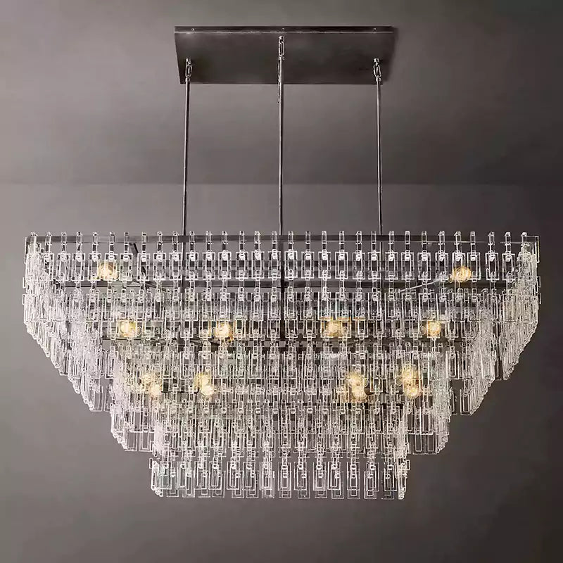 KL Marigno Tiered Rectangular Chandelier 72"
