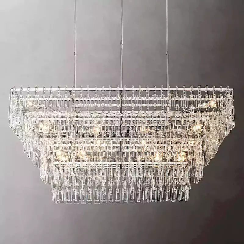 KL Marigno Tiered Rectangular Chandelier 72"