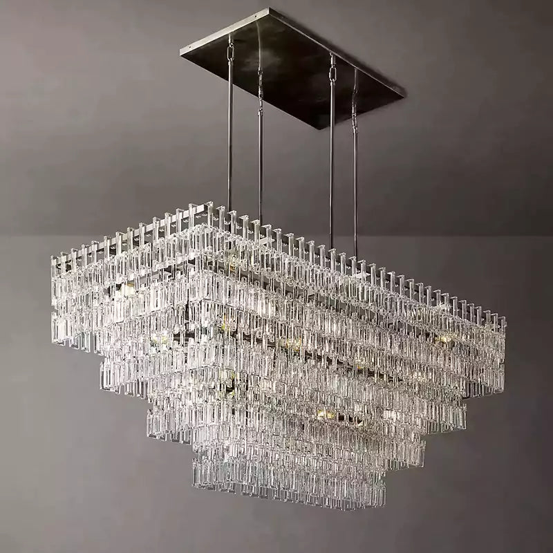 KL Marigno Tiered Rectangular Chandelier 72"